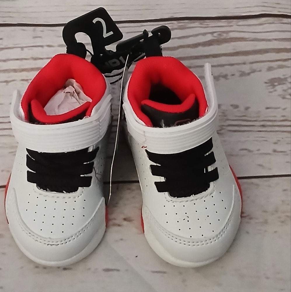 And1 major infant adaptive footwear shoes, sneakers white, black, red size 2